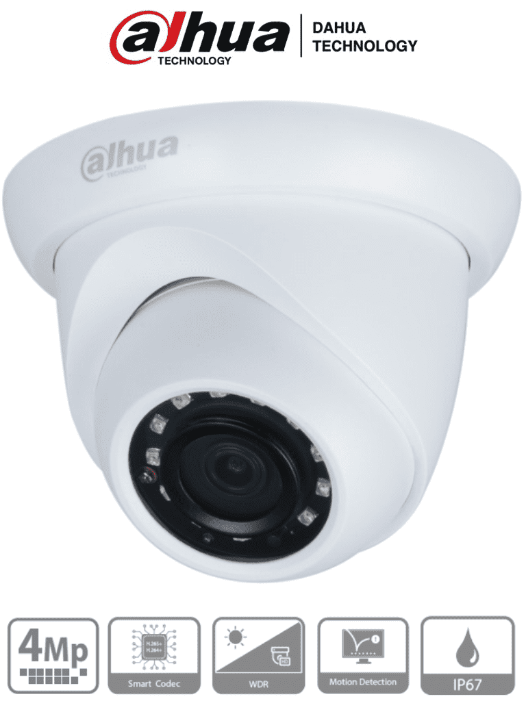 DAHUA IPC-HDW1431S - Camara IP Domo de 4 Megapixeles/ Lente de 2.8 mm/ 93 Grados de Apertura/ H.265+/ WDR Real de 120 dB/ IR de 30 Metros/ IP67/ PoE/ DAHUA IPC-HDW1431S - Camara IP Domo de 4 Megapixeles/ Lente de 2.8 mm/ 93 Grados de Apertura/ H.265+/ WDR Real de 120 dB/ IR de 30 Metros/ IP67/ PoE/